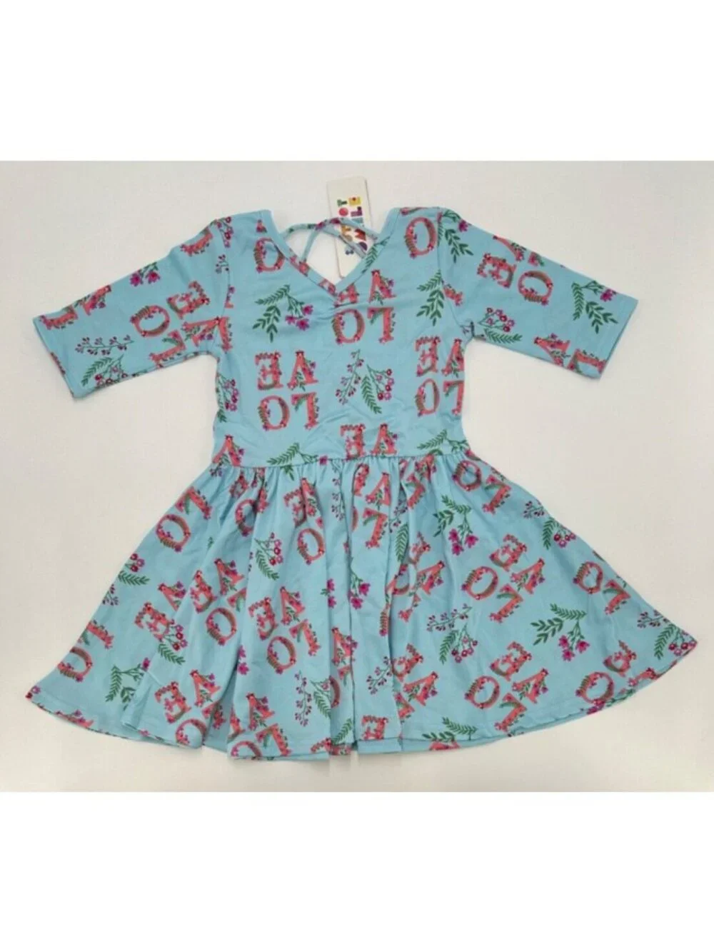 Dot Dot Smile Girl's Ballerina Twirl Dress sz 3-4 NWT LOVE Floral Blue